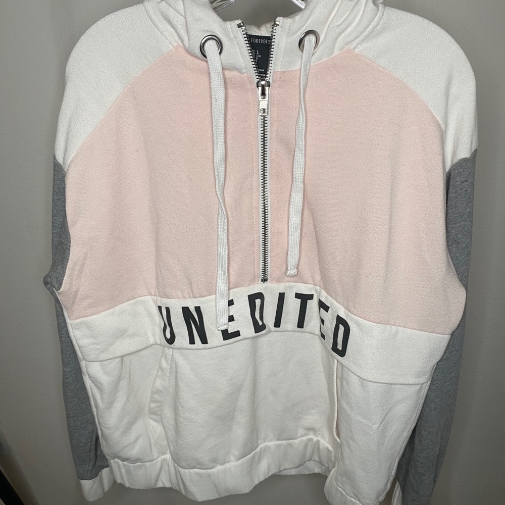 “UNEDITED” QUARTER ZIP LONG SLEEVE HOODIE